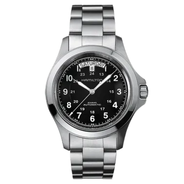 Montre Hamilton Khaki Field cadran noir bracelet acier 40 mm - SOLDAT PL