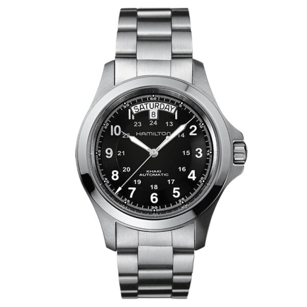 Montre Hamilton Khaki Field cadran noir bracelet acier 40 mm - SOLDAT PL