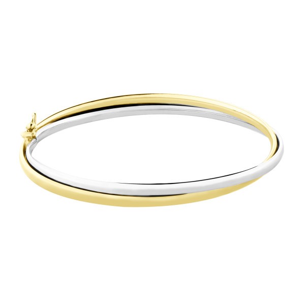 Bangle Les Poinçonneurs Gaia in yellow gold and white gold