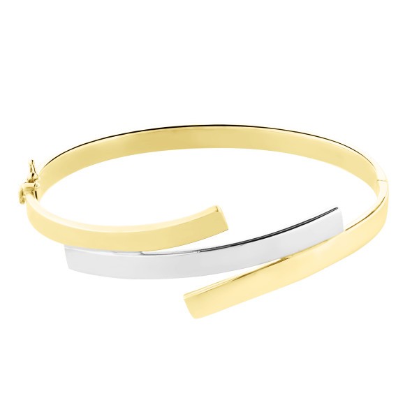 Bangle Les Poinçonneurs Tavira in yellow gold and white gold