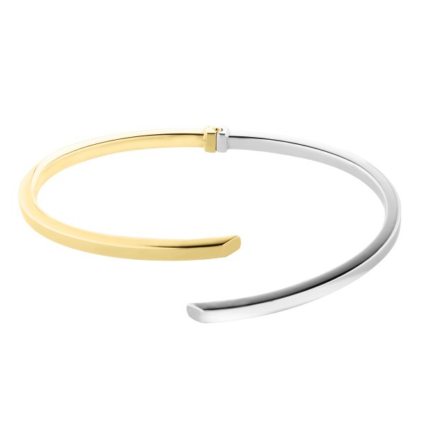 Bangle Les Poinçonneurs Evora in yellow gold and white gold