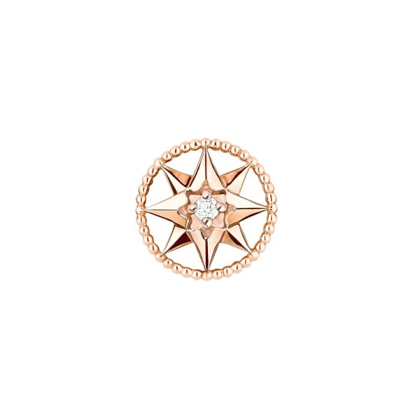 Boucle d'oreille Dior Rose des Vents or rose et diamant  JRDV95098
