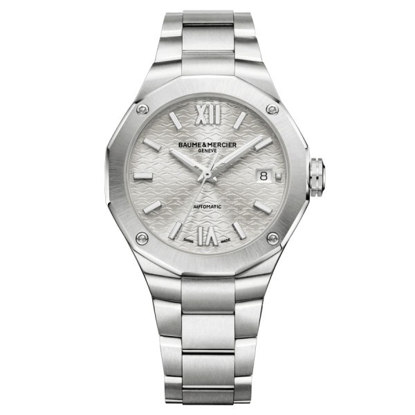 Watch Baume et Mercier Riviera automatic white dial steel bracelet 36 mm 10615