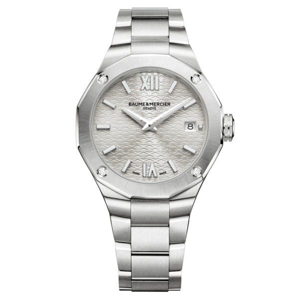 Watch Baume et Mercier Riviera quartz white dial steel bracelet 36 mm 10614