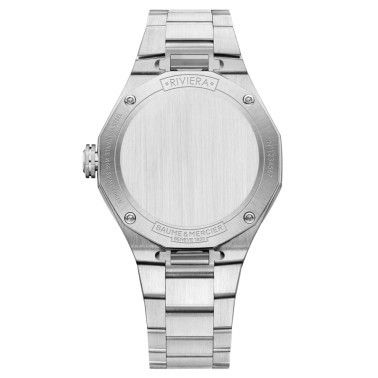 Watch Baume et Mercier Riviera quartz blue dial steel bracelet 36 mm 10612