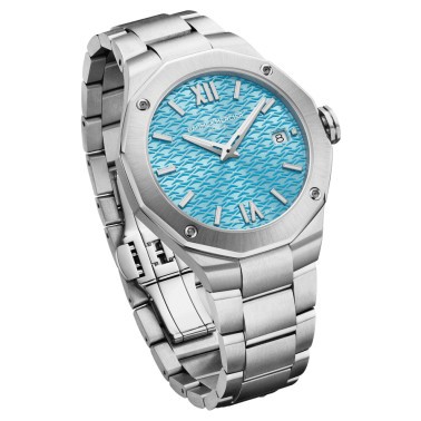 Watch Baume et Mercier Riviera quartz blue dial steel bracelet 36 mm 10612