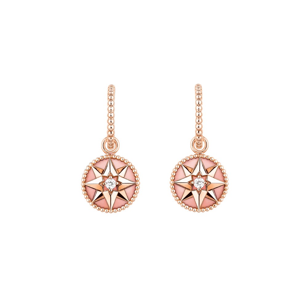 Earrings Dior pink gold diamond and pink opal JRDV95058 -Lepage