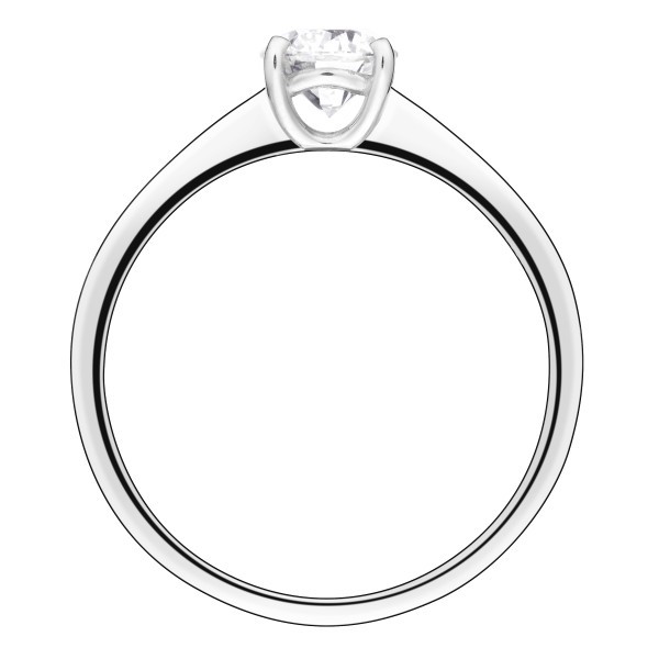 Solitaire Lepage Foudre en or blanc et diamant - LES12DG