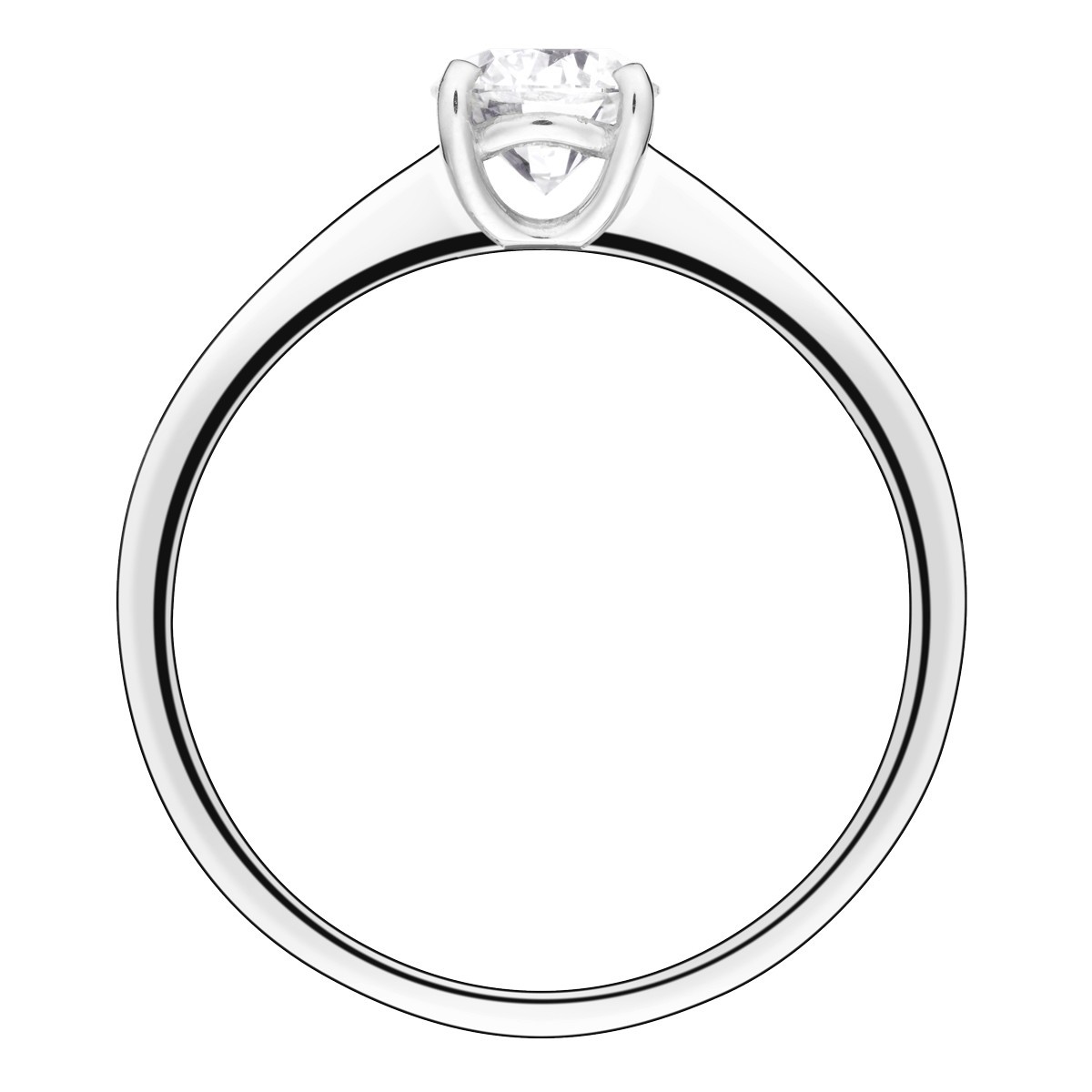 Solitaire Lepage Foudre en or blanc et diamant - LES12DG