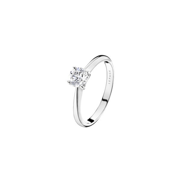 Solitaire Lepage Foudre en or blanc et diamant - LES12DG