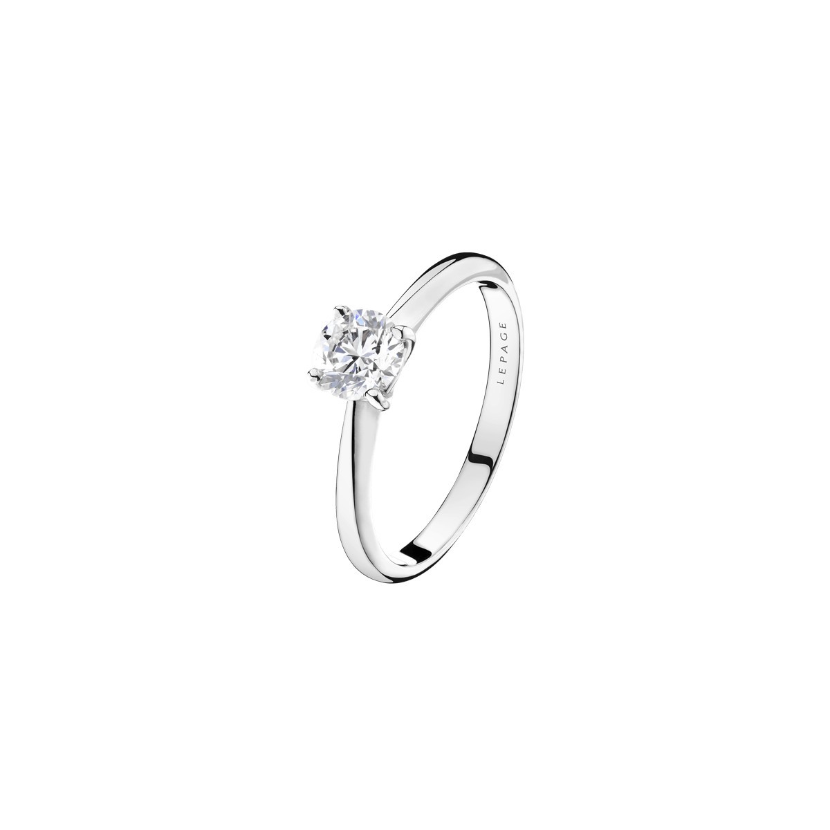 Solitaire Lepage Foudre en or blanc et diamant