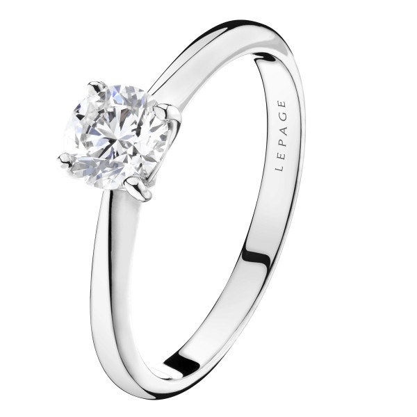 Solitaire Lepage Foudre en or blanc et diamant
