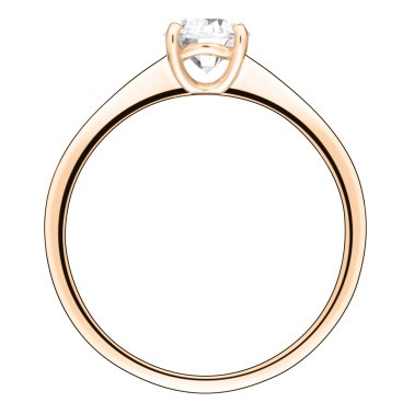 Solitaire Lepage Foudre en or rose et diamant