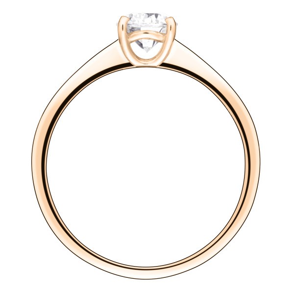 Solitaire Lepage Foudre en or rose et diamant