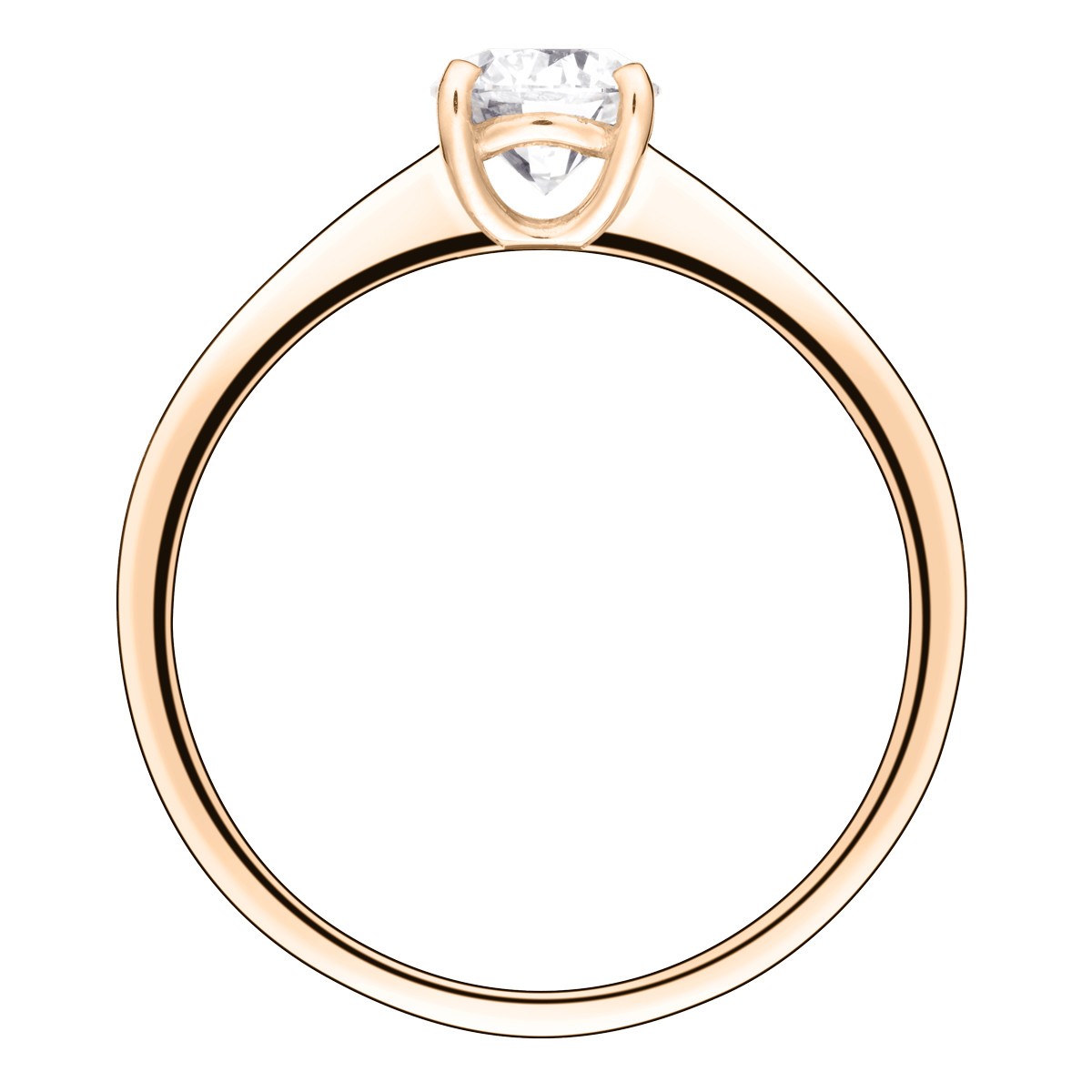 Solitaire Lepage Foudre en or rose et diamant