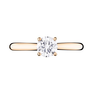 Solitaire Lepage Foudre en or rose et diamant