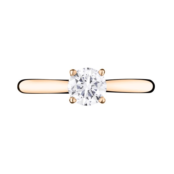 Solitaire Lepage Foudre en or rose et diamant
