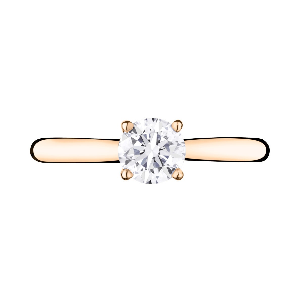 Solitaire Lepage Foudre en or rose et diamant
