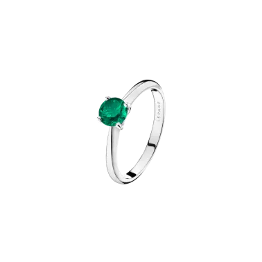 Solitaire Lepage Foudre en or blanc et émeraude - LES12EG