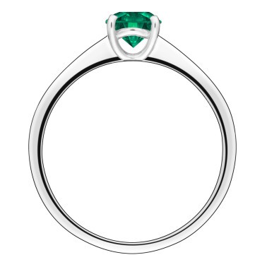 Solitaire Lepage Foudre en or blanc et émeraude - LES12EG