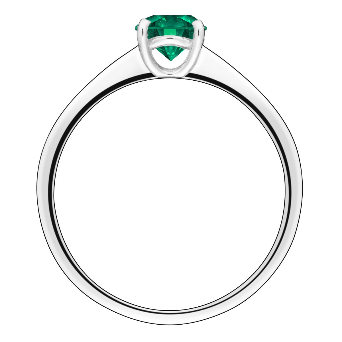 Solitaire Lepage Foudre en or blanc et émeraude - LES12EG