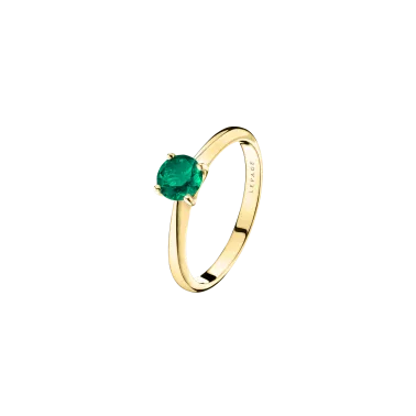 Solitaire Lepage Foudre en or jaune et émeraude - LES12EJ