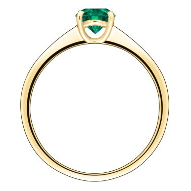 Solitaire Lepage Foudre en or jaune et émeraude