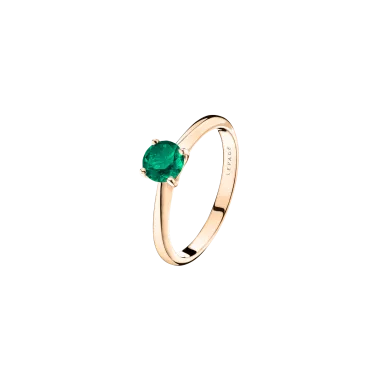 Solitaire Lepage Foudre en or rose et émeraude - LES12ER
