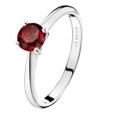 Solitaire Lepage Foudre en or blanc et rubis - LES12RG