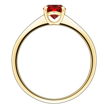 Solitaire Lepage Foudre en or jaune et rubis