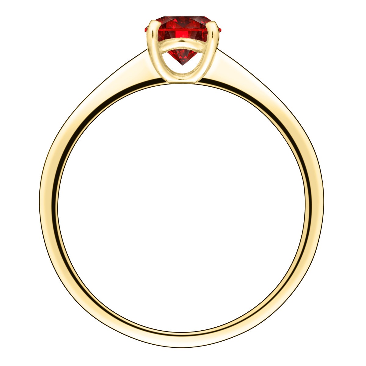 Solitaire Lepage Foudre en or jaune et rubis