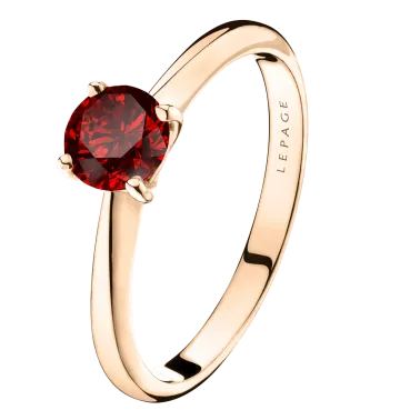 Solitaire Lepage Foudre en or rose et rubis - LES12RR