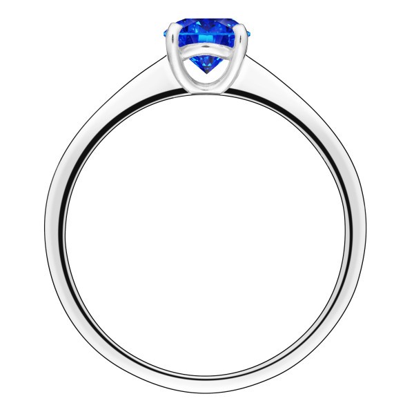 Solitaire Lepage Foudre en or blanc et saphir - LES12SG