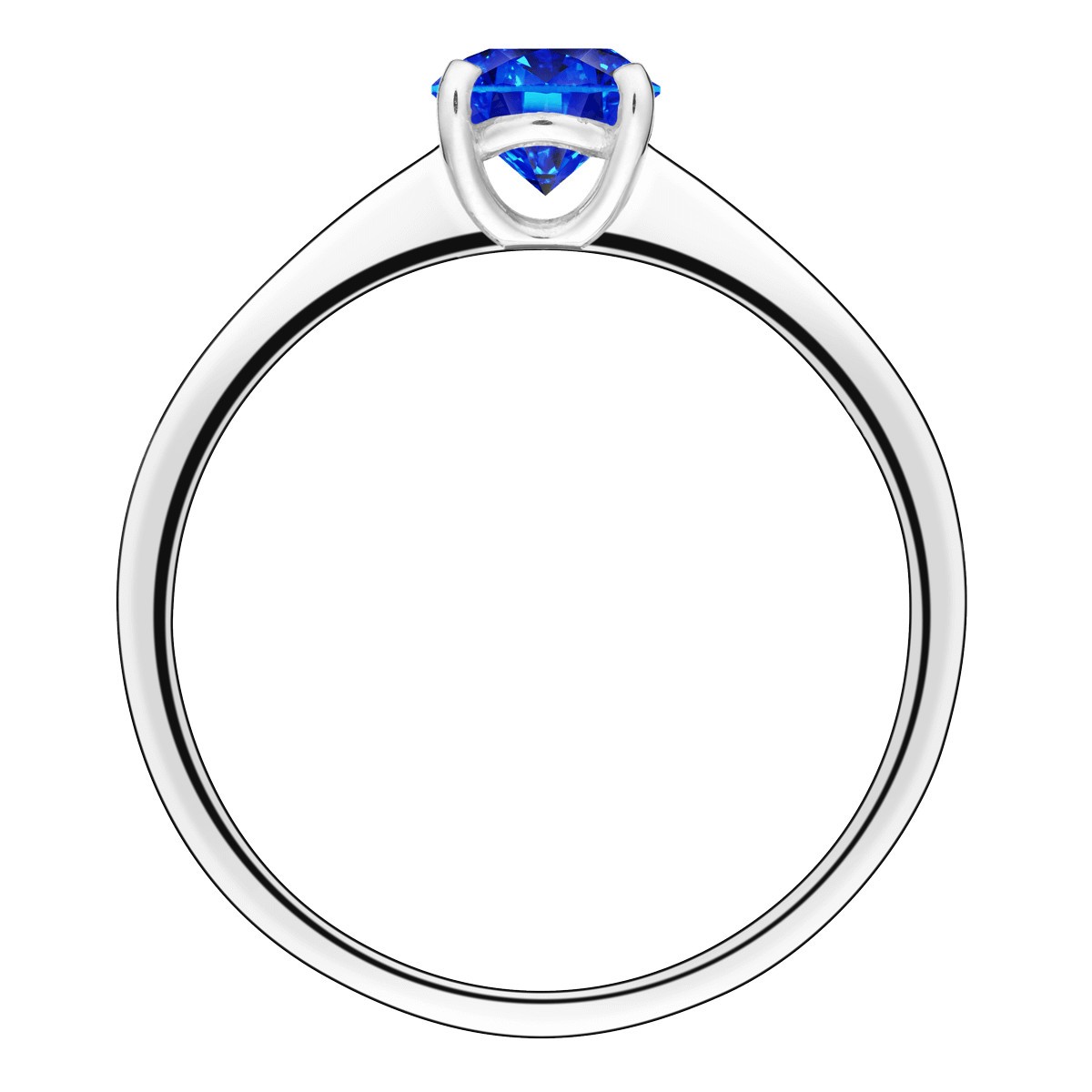 Solitaire Lepage Foudre en or blanc et saphir - LES12SG