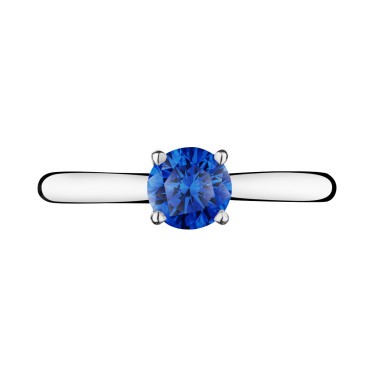 Solitaire Lepage Foudre en or blanc et saphir - LES12SG