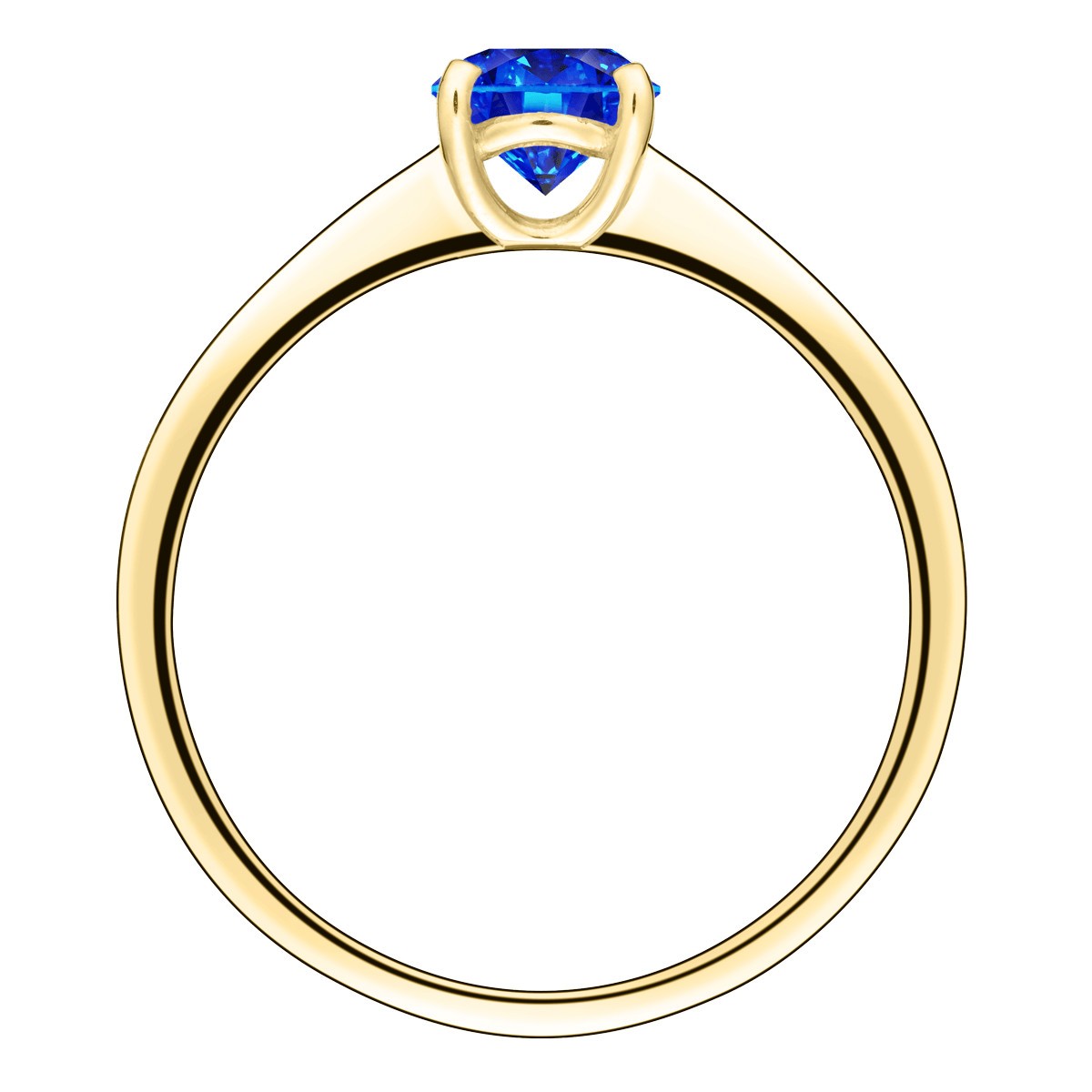 Solitaire Lepage Foudre en or jaune et saphir