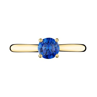 Solitaire Lepage Foudre en or jaune et saphir