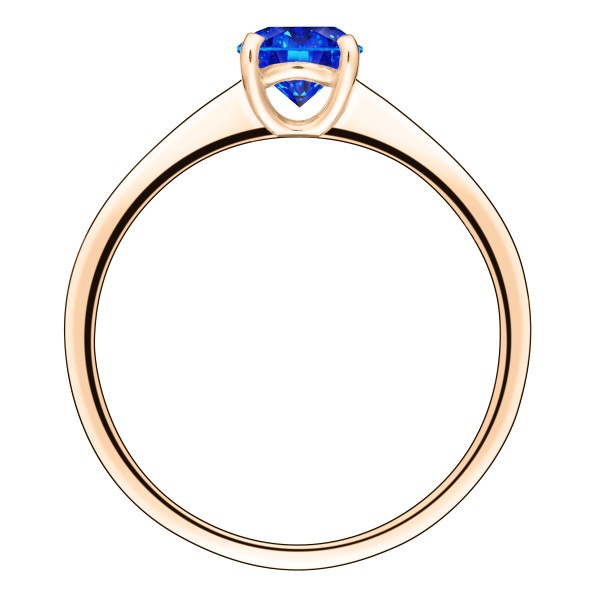 Solitaire Lepage Foudre en or rose et saphir