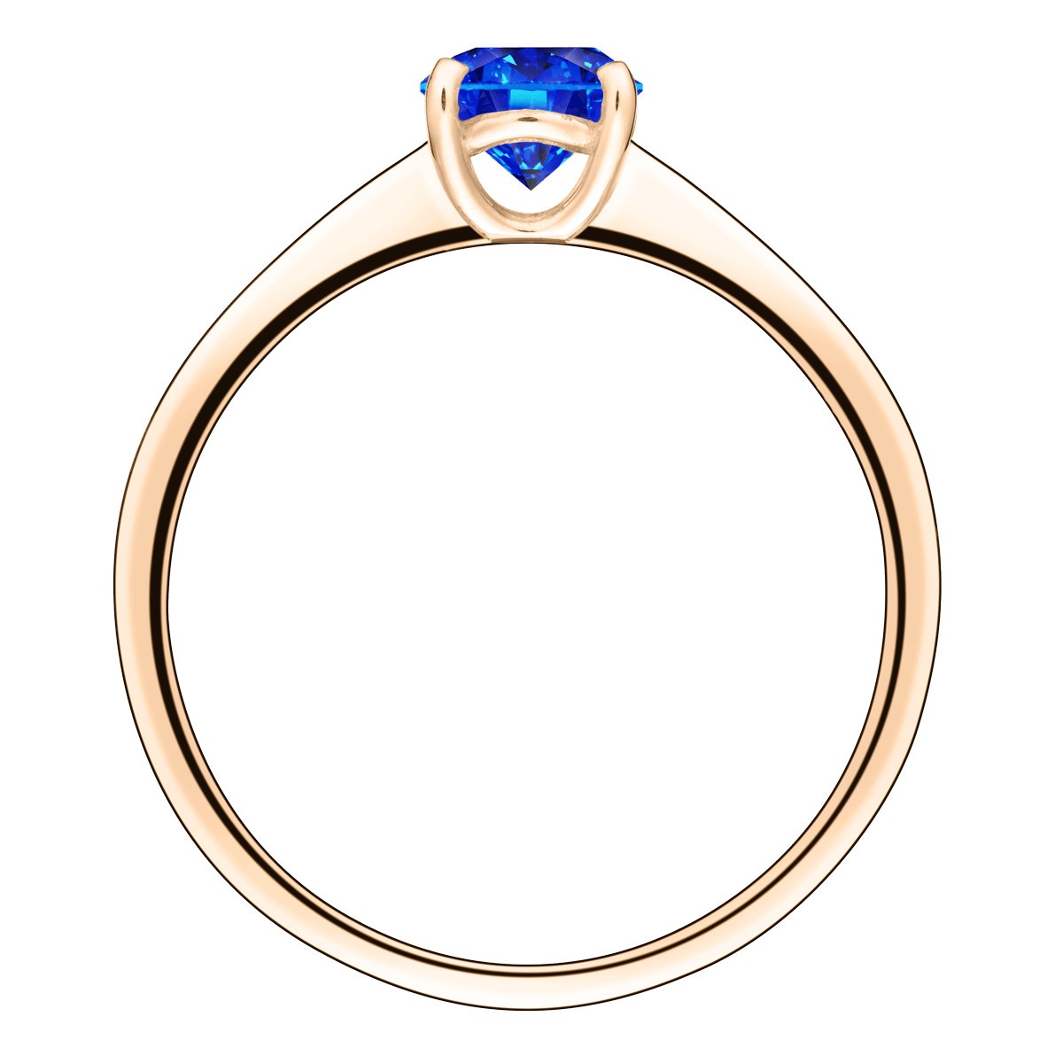 Solitaire Lepage Foudre en or rose et saphir