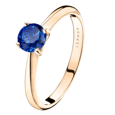 Solitaire Lepage Foudre en or rose et saphir - LES12SR