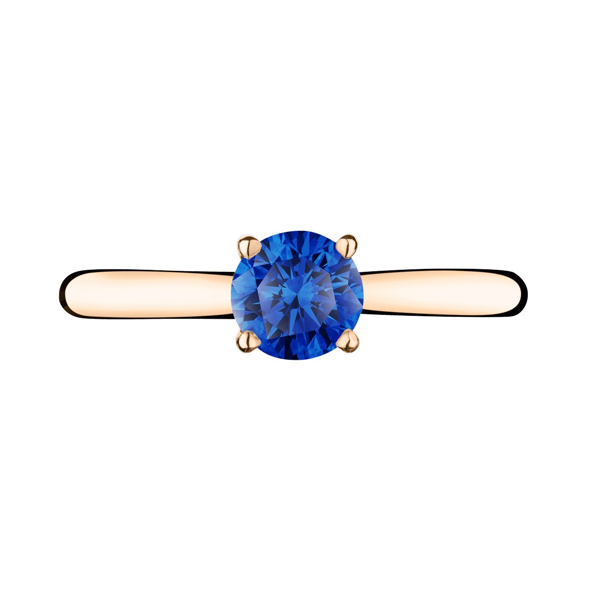 Solitaire Lepage Foudre en or rose et saphir