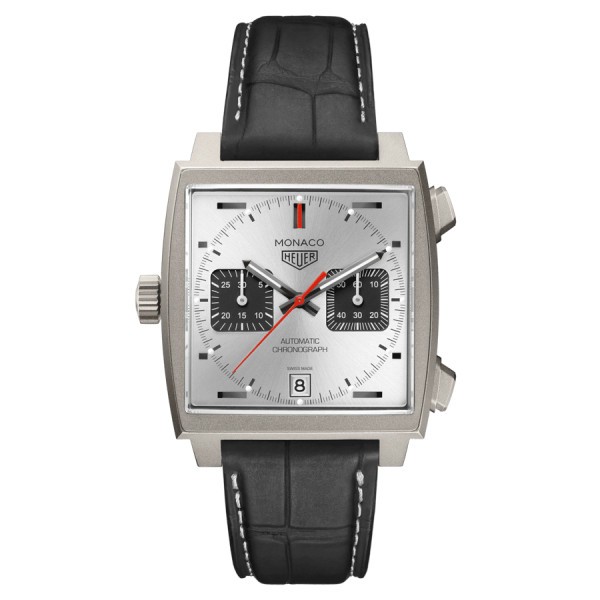 TAG Heuer Monaco Special Edition Titanium Limited Edition 500 pieces automatic silver dial black crocodile leather strap 39 mm
