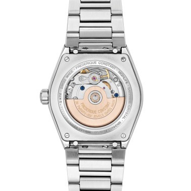 Frédérique Constant Highlife Ladies automatic watch bezel set with blue dial steel bracelet 34 mm FC-303NSD2NHD6B