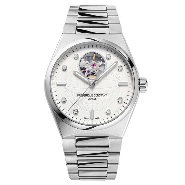 Frédérique Constant Highlife Ladies Heart Beat automatic watch silver dial steel bracelet 34 mm FC-310SD2NH6B