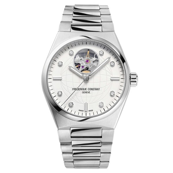 Montre Frédérique Constant Highlife Ladies Heart Beat automatique cadran argent bracelet acier 34 mm FC-310SD2NH6B