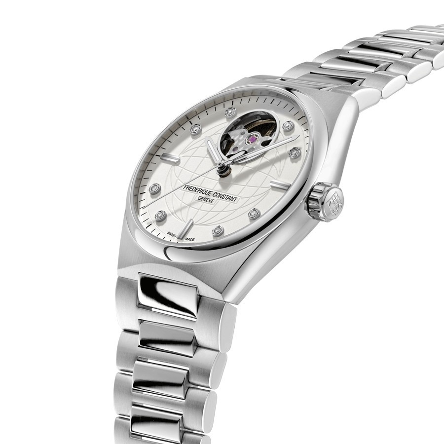 Frédérique Constant Highlife Ladies Heart Beat automatic watch silver dial steel bracelet 34 mm FC-310SD2NH6B