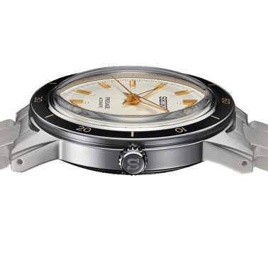 Montre Seiko Presage Style 60s automatique cadran blanc bracelet acier 40,8 mm SRPG03J1