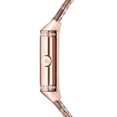 Jaeger-LeCoultre Reverso Classic Duetto watch Automatic pink gold bezel set with silver dial Brown leather strap 40 x 24.4 mm Q2