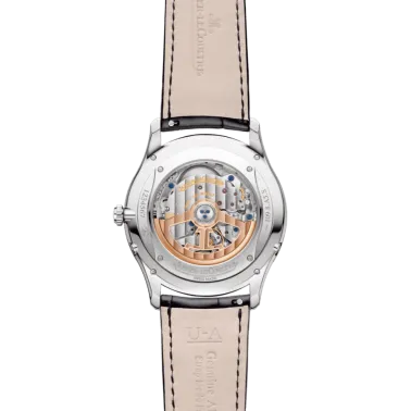 Montre Jaeger-LeCoultre Master Ultra Thin Moon automatique cadran argenté bracelet cuir noir 39 mm Q1368430