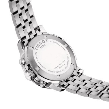 Montre Tissot T-Sport PRC 200 Chronograph quartz cadran noir bracelet acier 43 mm T114.417.11.057.00